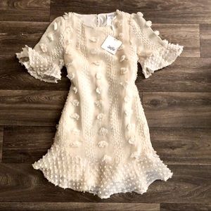 NEW Selfie Leslie cream boutique dress size S